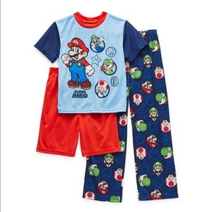 🎮 SUPER MARIO 🎮 Pajama Set NWT - 3-Piece Set Super Mario, Luigi, Yoshi